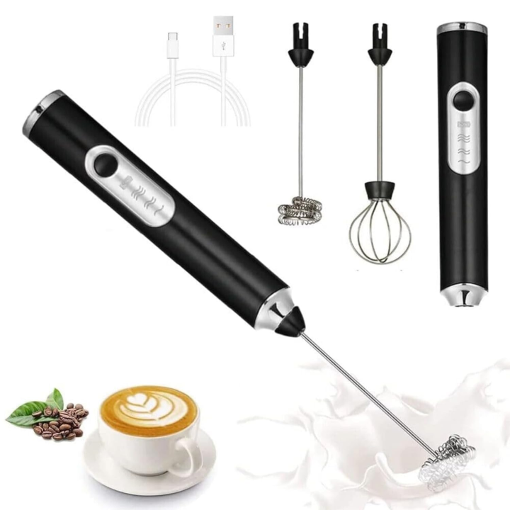 Wireless 2 in 1 Electric Egg Beater & Milk Coffee Frother - 3 Speed Rechargeable with 2 Whisks